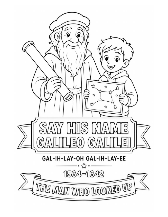 Free Galileo Galilei coloring page